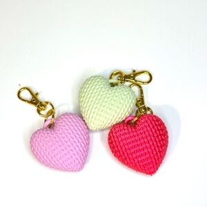 Heart-Shaped Knit Keychains